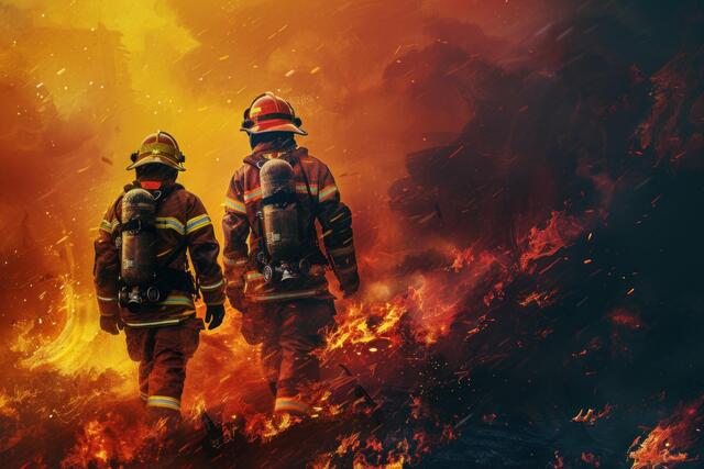 Bombeiro hospitalizado após combater incêndio em casa geminada