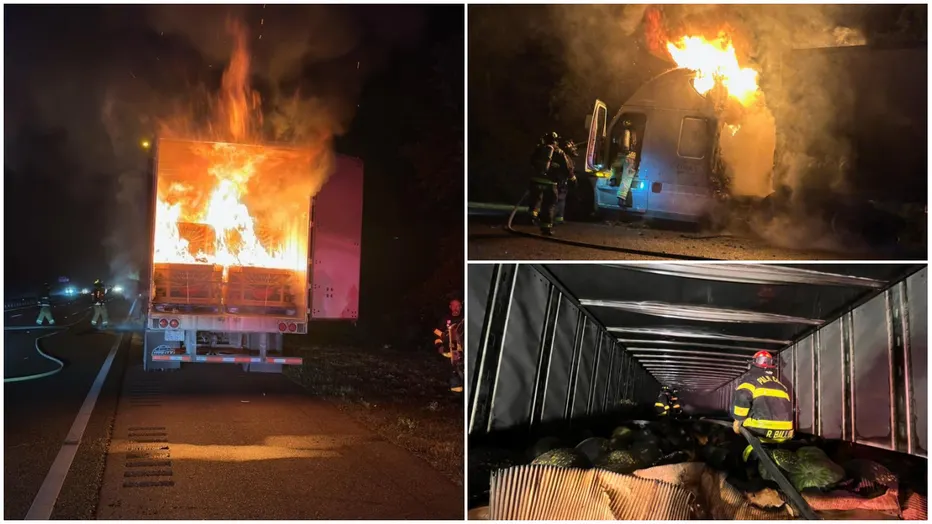 Caminhão que transportava melancias pega fogo em Palm Coast, segundo autoridades