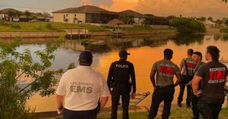 1 pessoa fica ferida após veículo cair em canal em Cape Coral