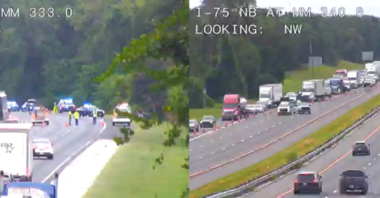 Acidente fatal bloqueia tráfego na I-75 sentido sul em Marion County