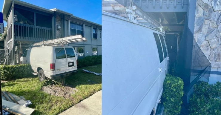 Van colide com prédio residencial em Hobe Sound, causando evacuações e inspeções de segurança