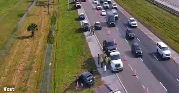Acidente na I-95 Norte em Hobe Sound causa atrasos no horário de pico