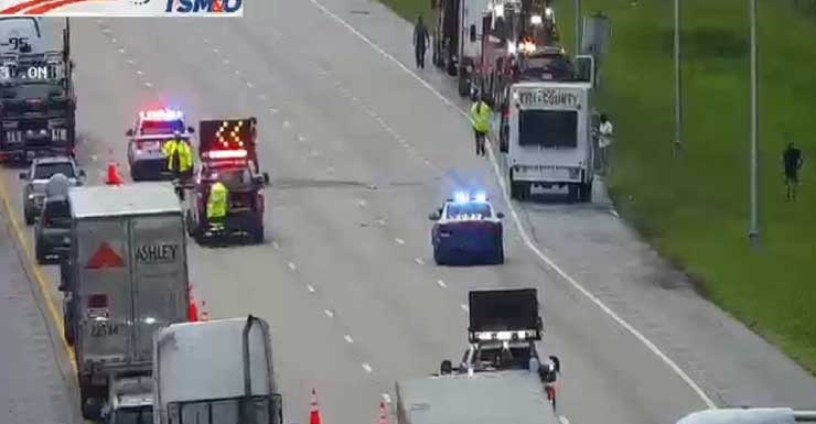 Acidente com caminhão causa grandes atrasos no tráfego na I-95 Norte em Port St. Lucie