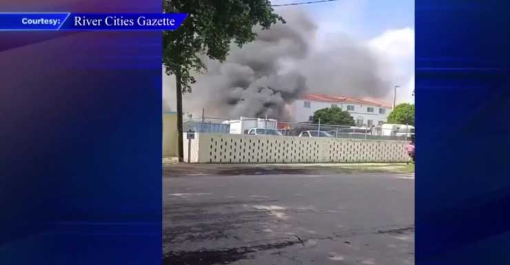 Caminhão de lixo pega fogo em instalação de Miami Springs; ninguém ficou ferido