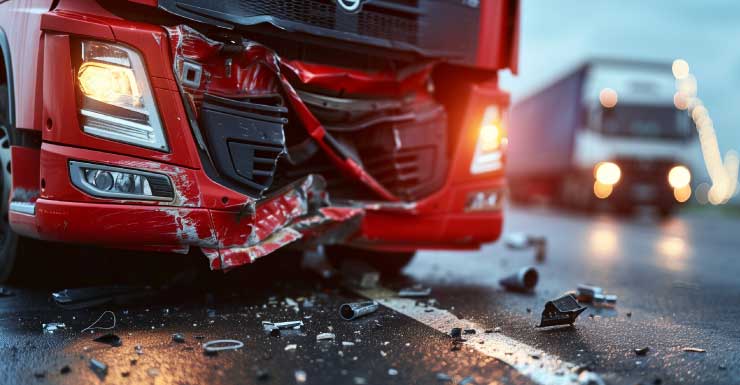 Caminhão perde controle e derrama 100 galões de combustível na I-595 em Broward