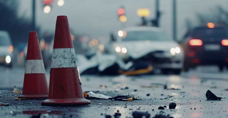 Delegados investigam acidente na Buckingham Road na manhã de segunda-feira