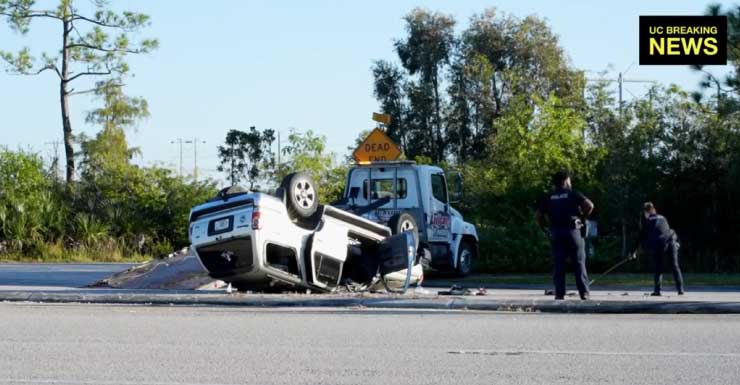Duas pessoas ficam feridas em capotamento em Fort Myers
