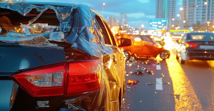 I-75 lento por 4 milhas devido a acidente.