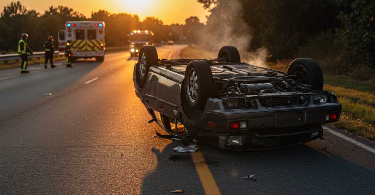 Bombeiro fica ferido em capotamento