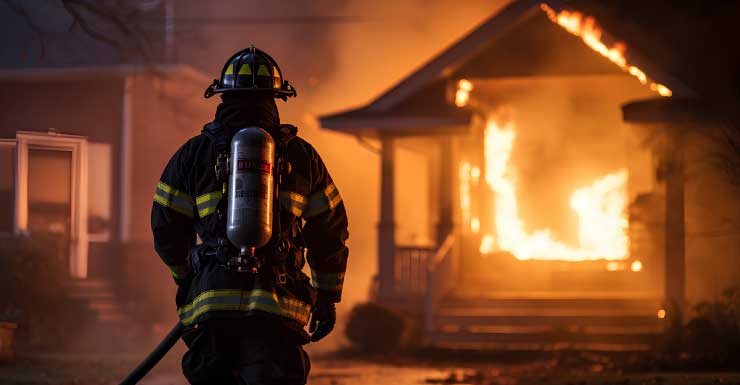 Cachorro resgatado de incêndio em casa em Port Charlotte na terça-feira à noite.