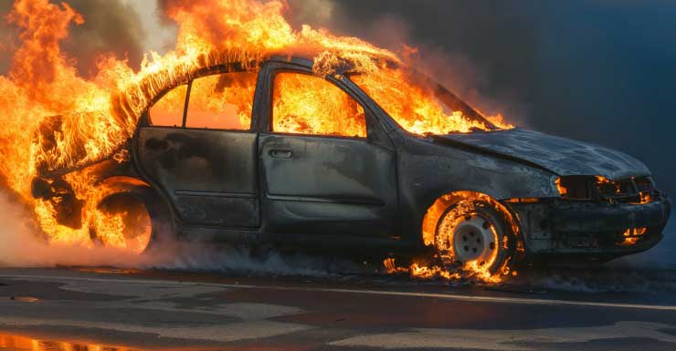 Incêndio em veículo na I-95 Norte em Lake Worth Beach bloqueia faixas