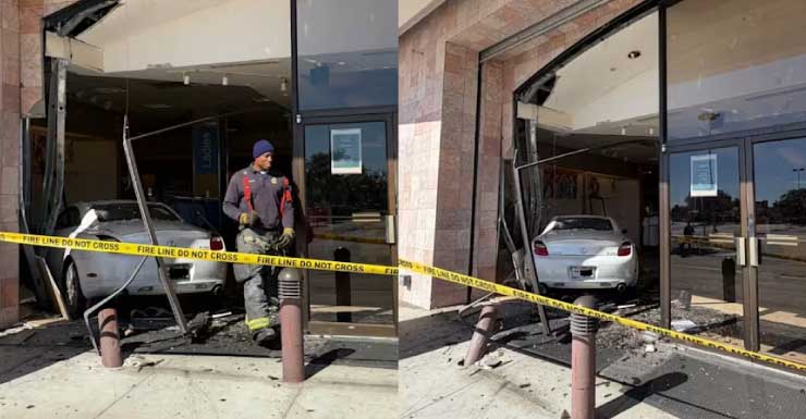 Carro colide com edifício na East Colonial Drive em Orlando