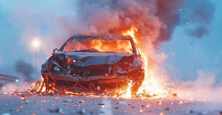 Carro pega fogo em estacionamento da Home Depot em Destin
