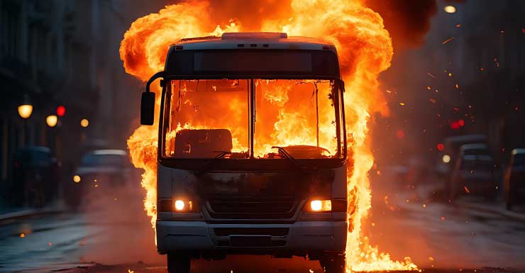 Incêndio em ônibus causa trânsito intenso na I-275 sentido sul no centro de Tampa