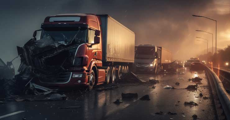 1 pessoa fica gravemente ferida em acidente envolvendo 4 caminhões na I-75, no Condado de Marion