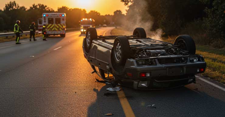 2 mortos em Volusia após carro atingir barranco, capotar e pegar fogo
