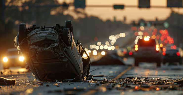 Carro capota e deixa dois em estado crítico em acidente no Condado de St. Johns