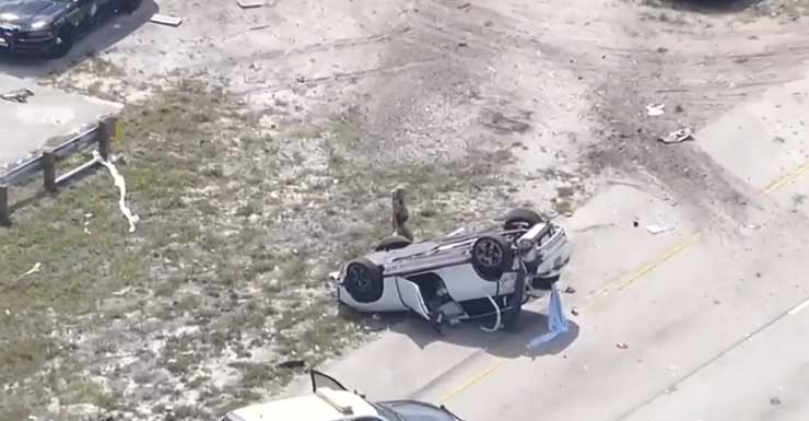 FHP Motorista com mandado por agressão agravada é preso após perseguição e capotamento na I-595 em Davie