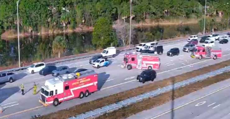 Faixas reabrem após acidente na I-95 Sul, em Palm Beach County