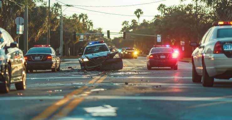 Viatura da Florida Highway Patrol é atingida na traseira em acidente no Condado de Martin
