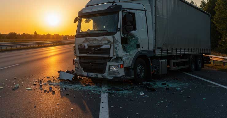 Caminhão sai da I-75 e interdita faixas no sentido sul próximo ao marco 88 no Condado de Collier