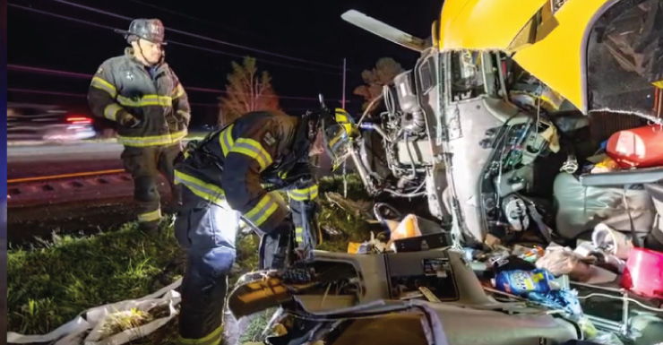 Caminhão semirreboque capota na I-75 em Marion County e atinge outros dois veículos