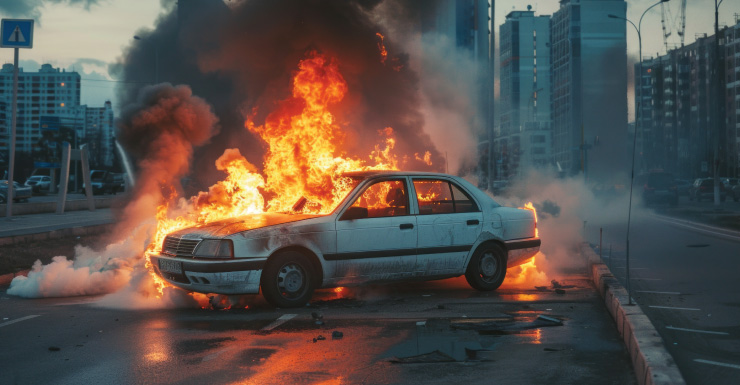 Incêndio em veículo atrasa tráfego na I-4 sentido leste em World Drive