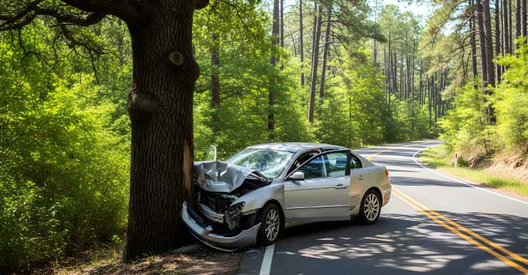 Policial de Riviera Beach é hospitalizado após bater o carro contra uma árvore