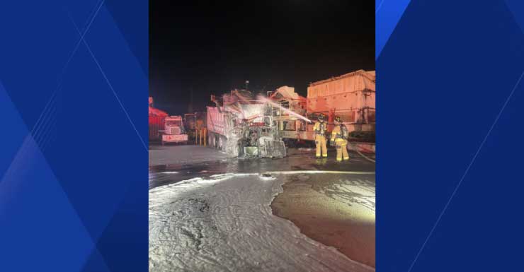 Bombeiros de San Carlos Park apagam incêndio em caminhão basculante no Condado de Lee