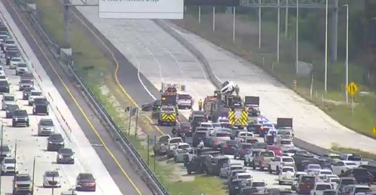 Acidente no Dia das Mães fecha totalmente o sentido norte da I-275 em St. Petersburg