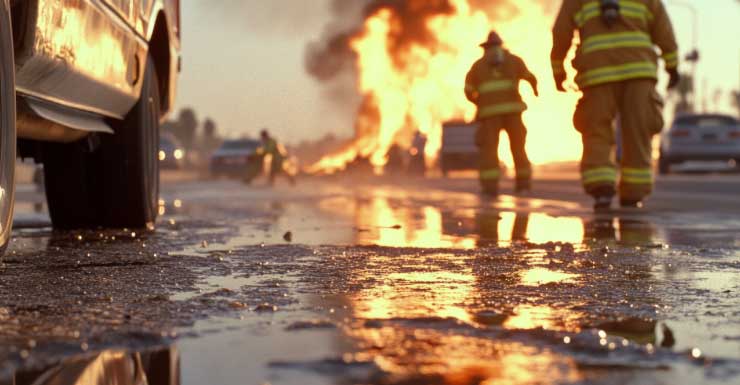 Incêndio em veículo bloqueia faixas no sentido oeste da I-4 no Condado de Seminole.
