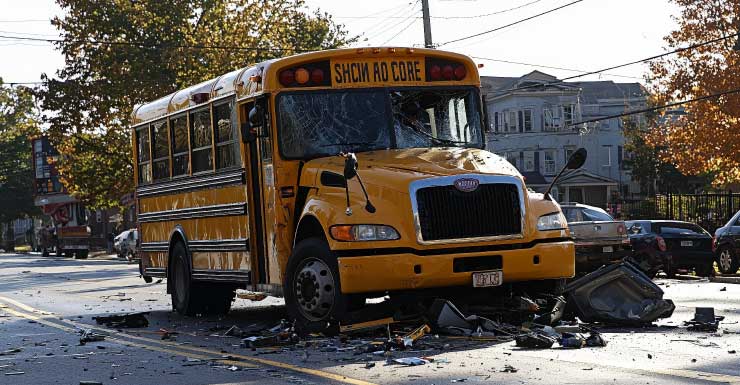 Motorista bate em ônibus escolar em Ocala após episódio médico