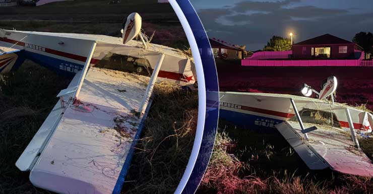 Piloto sai ileso após queda de pequeno avião em Mulberry PCSO