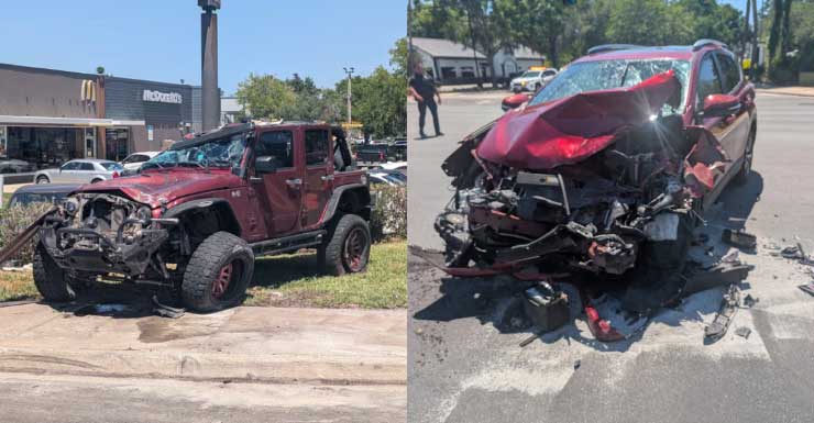 Uma pessoa ficou ferida em colisão entre SUV e Jeep, dizem bombeiros de Ocala.