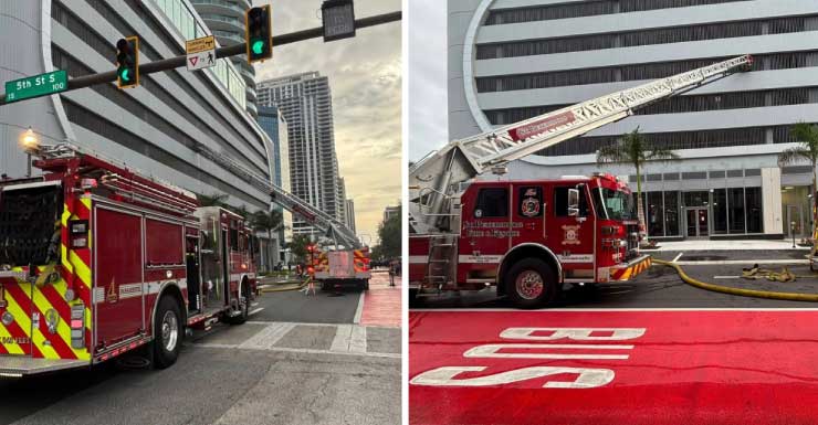 2 veículos pegaram fogo em garagem de estacionamento em St. Pete: SPFR