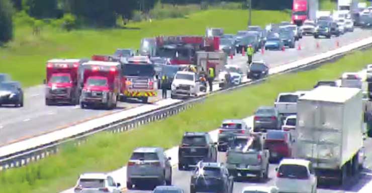 Acidente fecha faixas da I-75 no Condado de Sumter