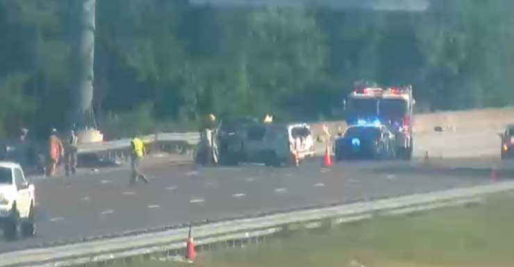 Grande acidente bloqueia a I-75 na manhã de quinta-feira