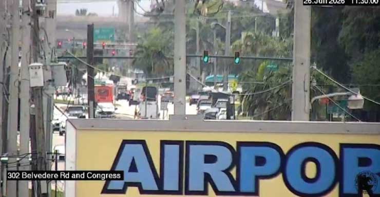 Grave acidente interdita entrada do aeroporto na Belvedere Road com Perimeter Road; todas as faixas foram fechadas