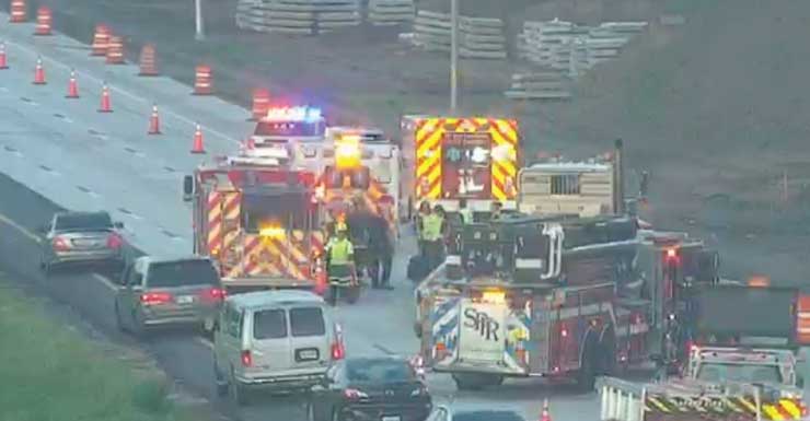I-275 Sul bloqueada em Pinellas devido a acidente. Foto Florida Department of Transportation