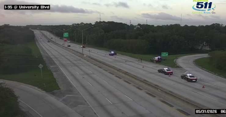 Jovem de 18 anos morre após ser atingido por ônibus da JTA na I-95 Sul próximo à University Boulevard: FHP