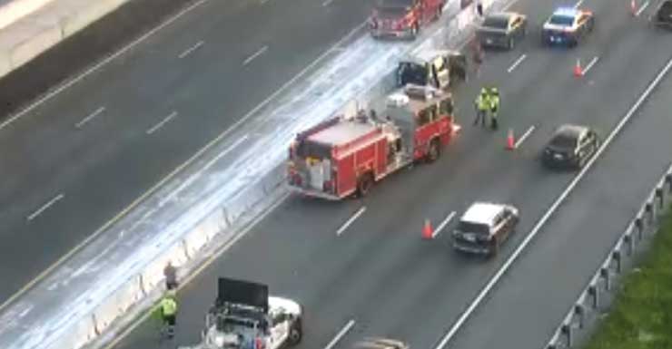 Acidente bloqueia faixas na I-275 South próximo à Howard Frankland Bridge