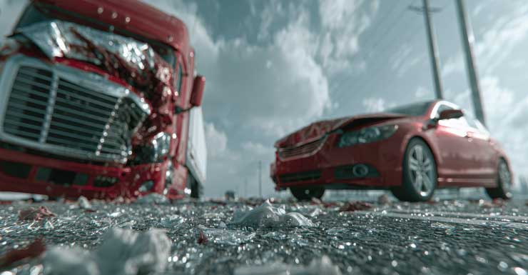 Acidente em Winter Haven carro preso embaixo de caminhão paralisa o trânsito
