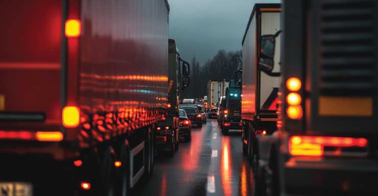 Caminhão e reboque tombam e fecham a I-95 no sentido norte no Condado de Brevard