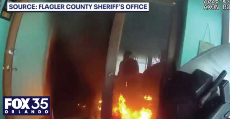 Delegados do Condado de Flagler resgatam morador de casa em chamas em Palm Coast