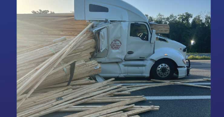 Derramamento de madeira fecha a Interstate 75 no sentido sul em Hillsborough