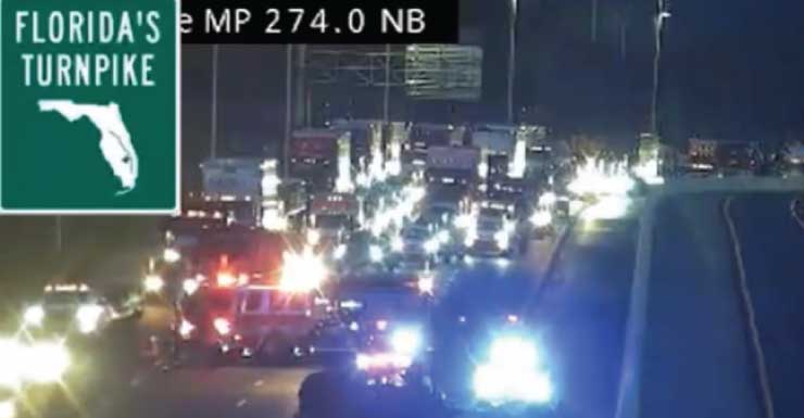 Grave acidente fecha faixas no sentido sul da Florida's Turnpike em Winter Garden
