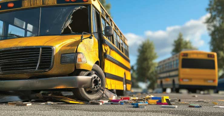 Ônibus escolar envolvido em acidente com fuga em Santa Rosa Beach
