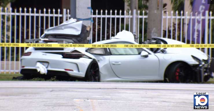 1 morto, 1 gravemente ferido após Porsche bater contra poste no sudoeste de Miami
