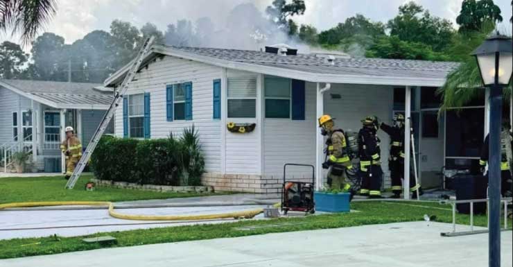 Bombeiros controlam incêndio em casa móvel em Stuart; gato é resgatado